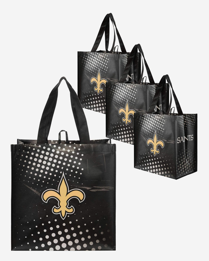 New Orleans Saints 4 Pack Reusable Shopping Bags FOCO - FOCO.com