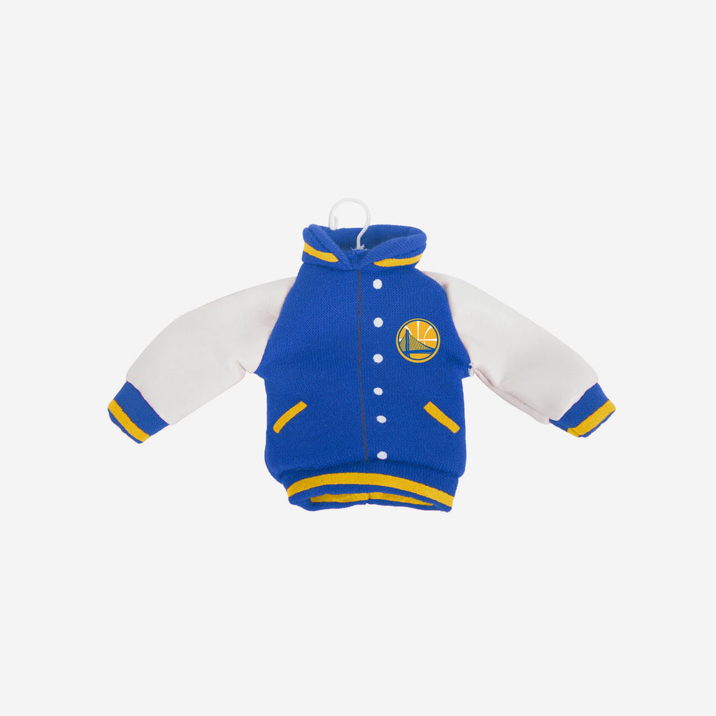 Golden State Warriors Fabric Varsity Jacket Ornament FOCO - FOCO.com