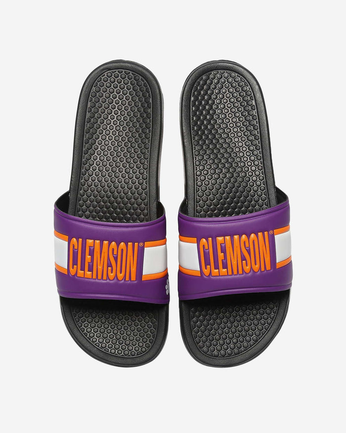 Clemson Tigers Raised Wordmark Slide FOCO S - FOCO.com