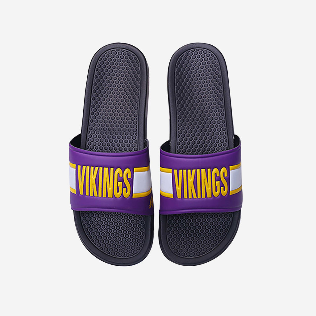Minnesota Vikings Raised Wordmark Slide FOCO S - FOCO.com