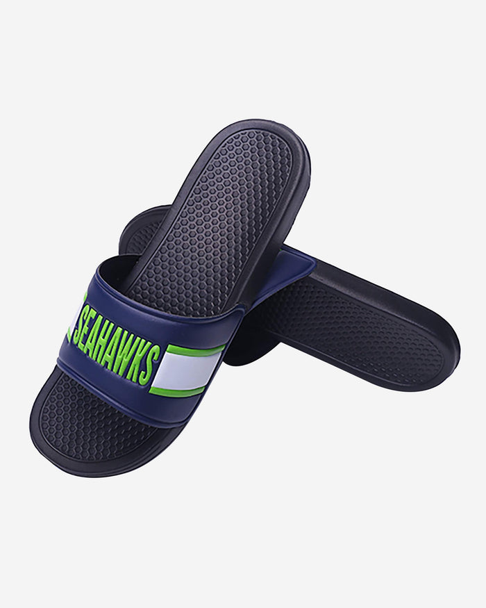 Seattle Seahawks Raised Wordmark Slide FOCO - FOCO.com