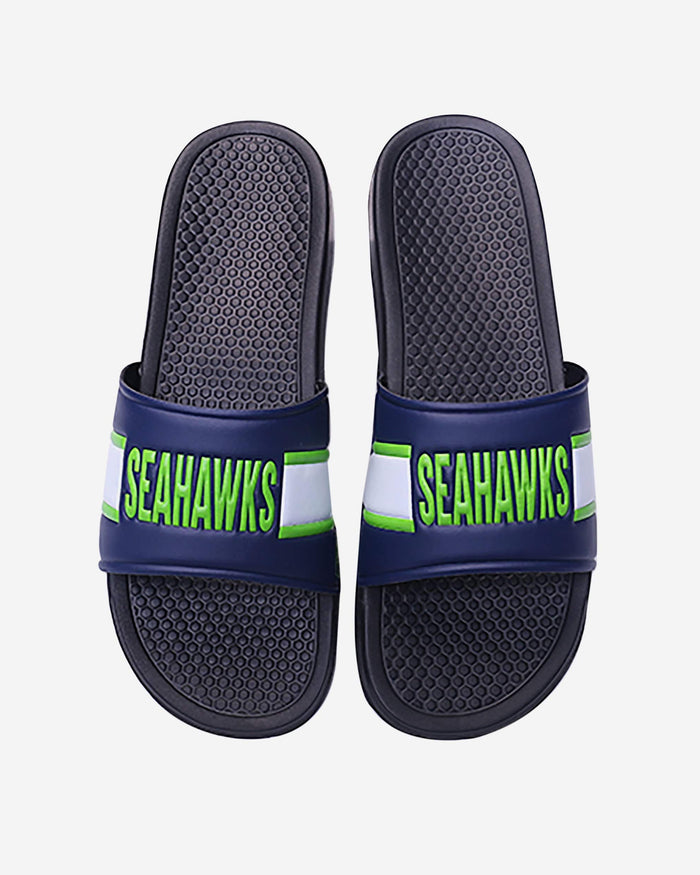 Seattle Seahawks Raised Wordmark Slide FOCO S - FOCO.com