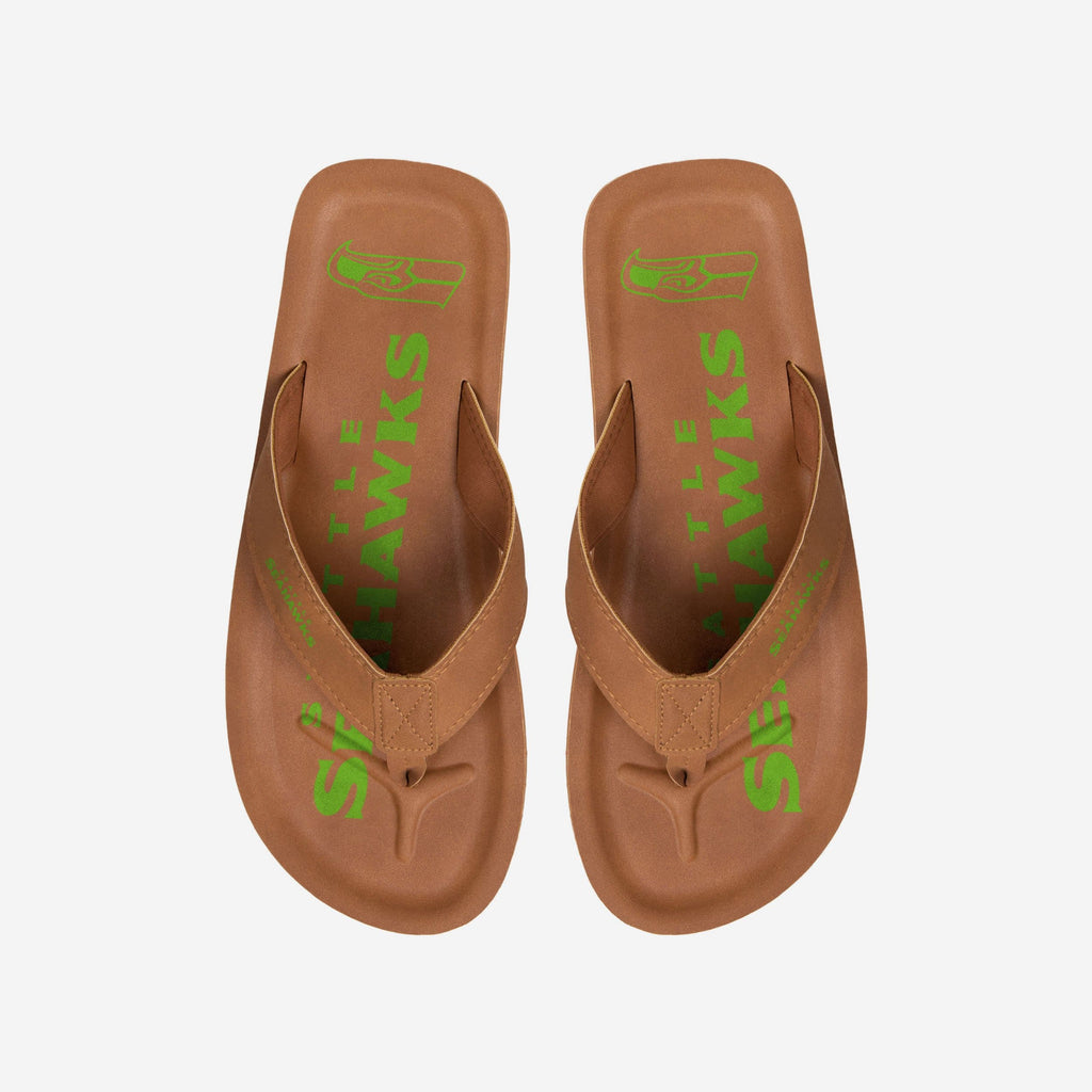 Seattle Seahawks Color Pop Contour Flip Flop FOCO S - FOCO.com