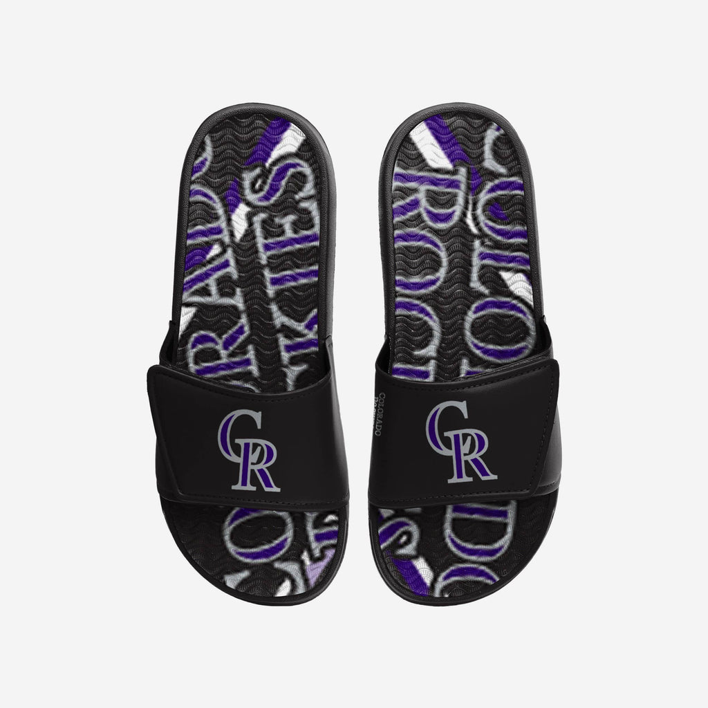 Colorado Rockies Bold Wordmark Gel Slide FOCO S - FOCO.com