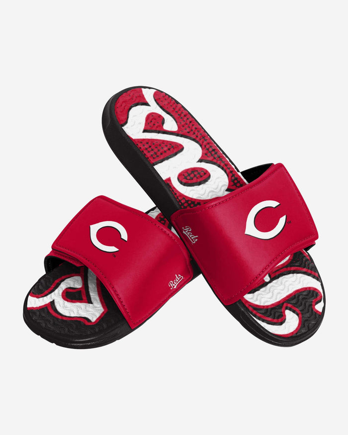 Cincinnati Reds Gradient Wordmark Gel Slide FOCO - FOCO.com
