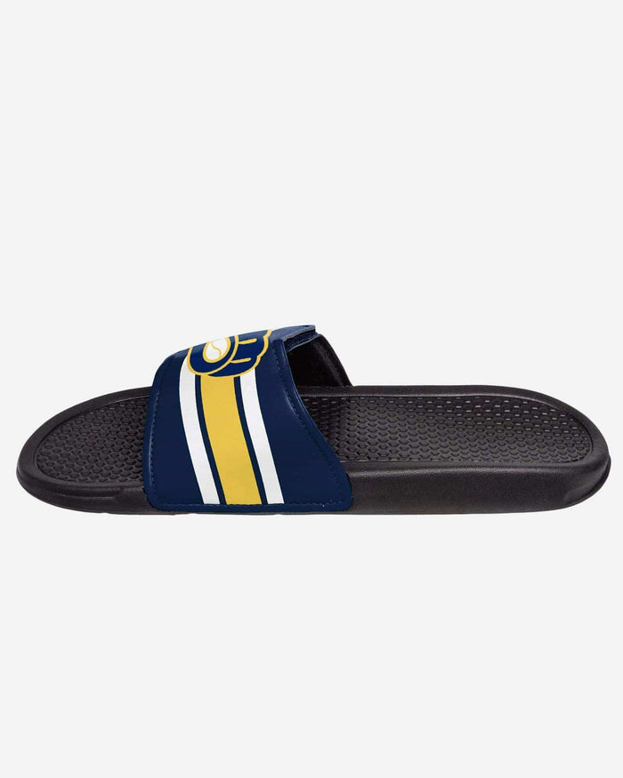 Milwaukee Brewers Stripe Legacy Sport Slide FOCO - FOCO.com