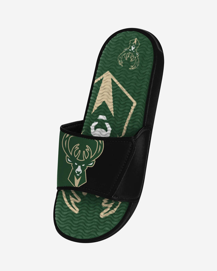 Milwaukee Bucks Colorblock Big Logo Gel Slide FOCO - FOCO.com