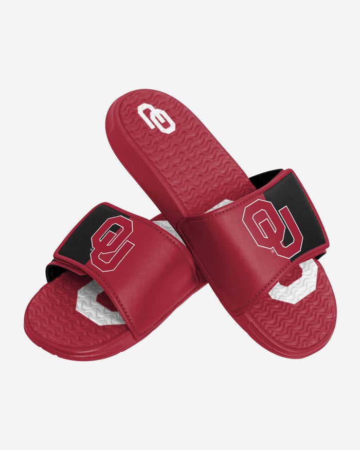 Oklahoma Sooners Colorblock Big Logo Gel Slide FOCO - FOCO.com