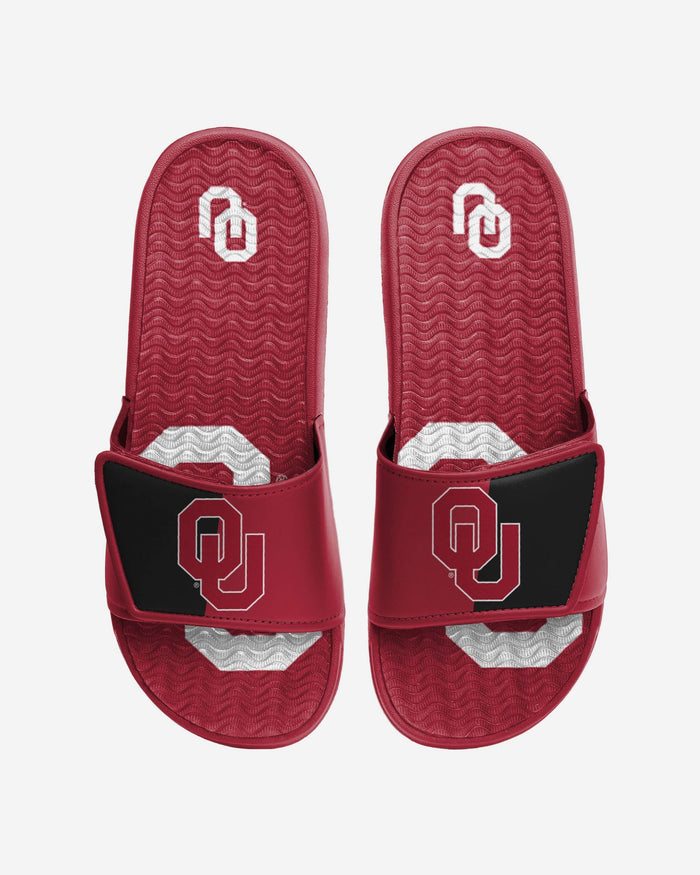 Oklahoma Sooners Colorblock Big Logo Gel Slide FOCO S - FOCO.com