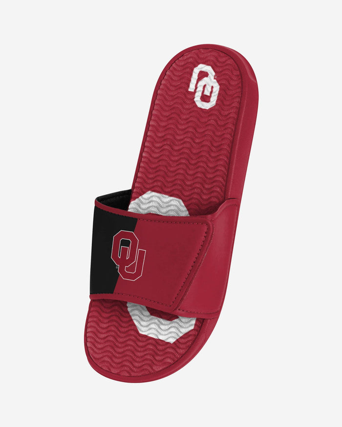 Oklahoma Sooners Colorblock Big Logo Gel Slide FOCO - FOCO.com