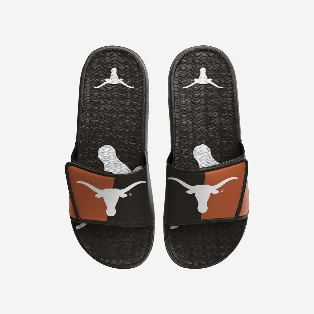 Texas Longhorns Colorblock Big Logo Gel Slide FOCO S - FOCO.com