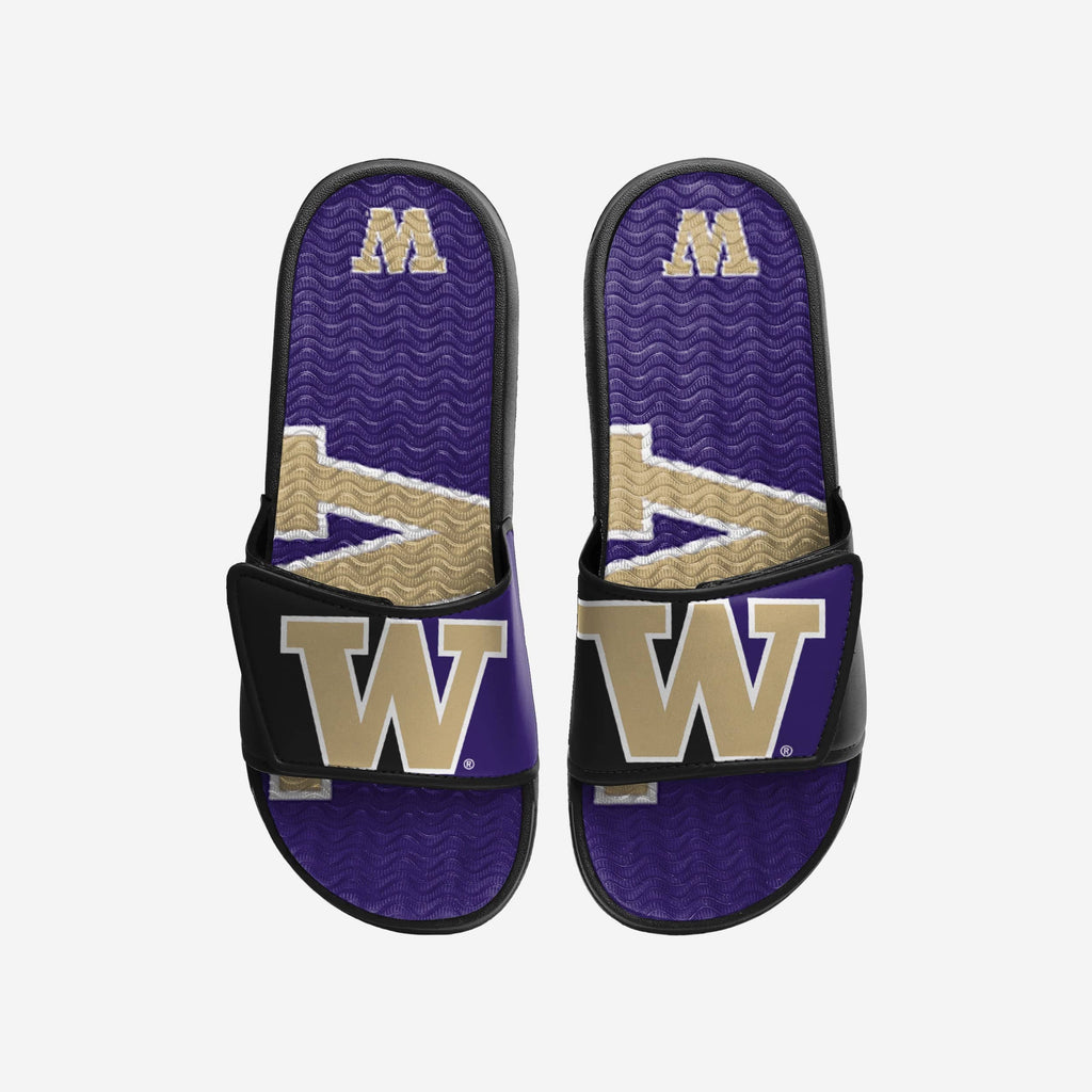 Washington Huskies Colorblock Big Logo Gel Slide FOCO S - FOCO.com