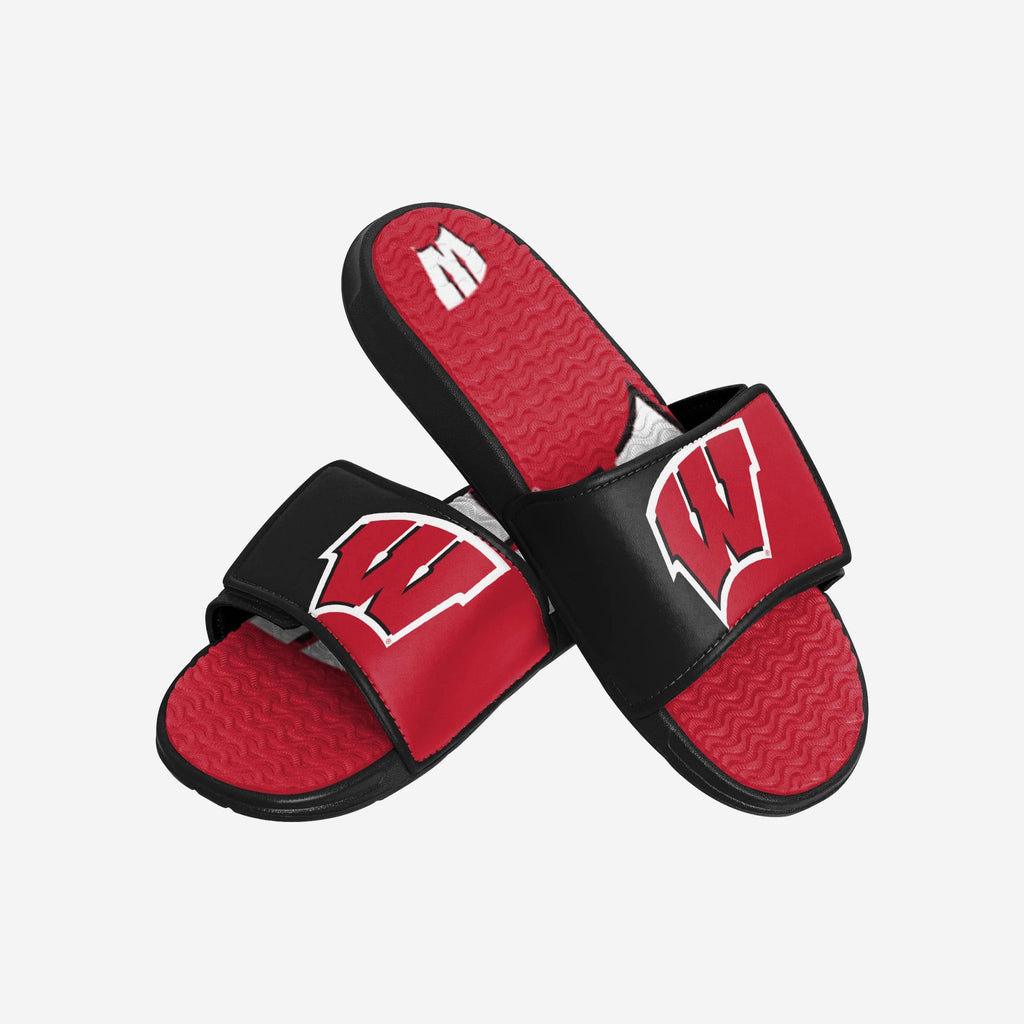 Badger Colorblock Wisconsin Badgers Colorblock Big Logo Gel Slide FOCO