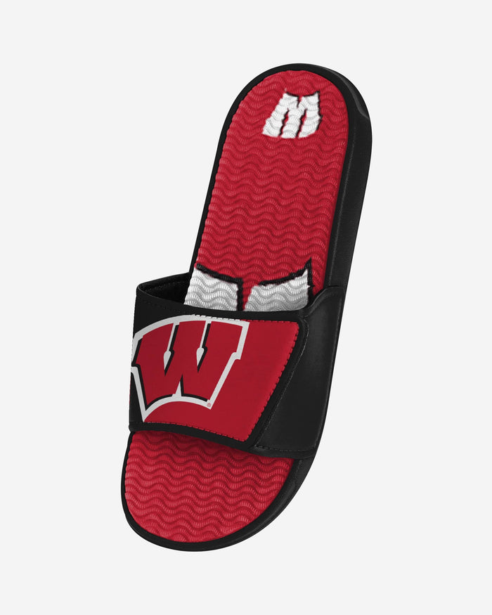 Badger Colorblock Wisconsin Badgers Colorblock Big Logo Gel Slide FOCO
