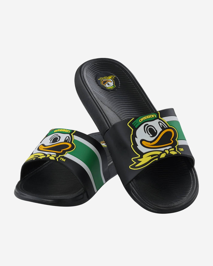 Oregon Ducks Striped Big Logo Raised Slide FOCO - FOCO.com