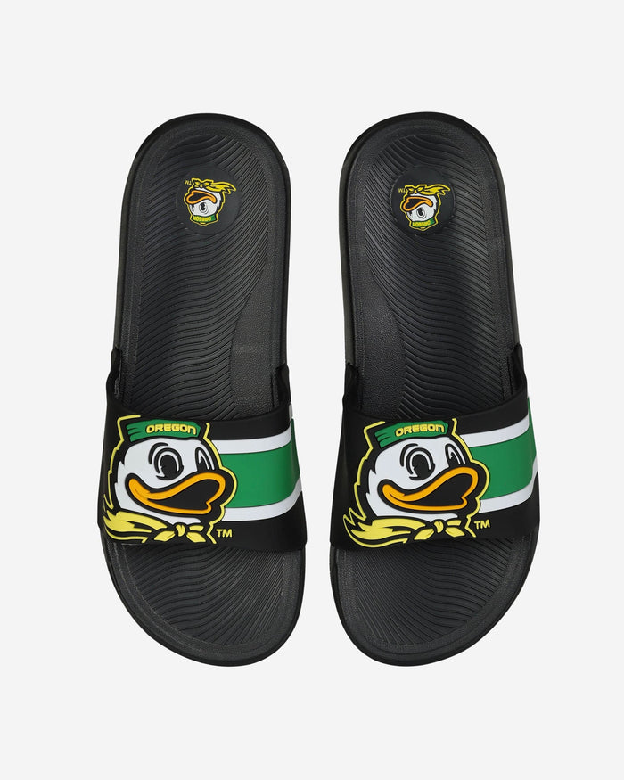 Oregon Ducks Striped Big Logo Raised Slide FOCO S - FOCO.com