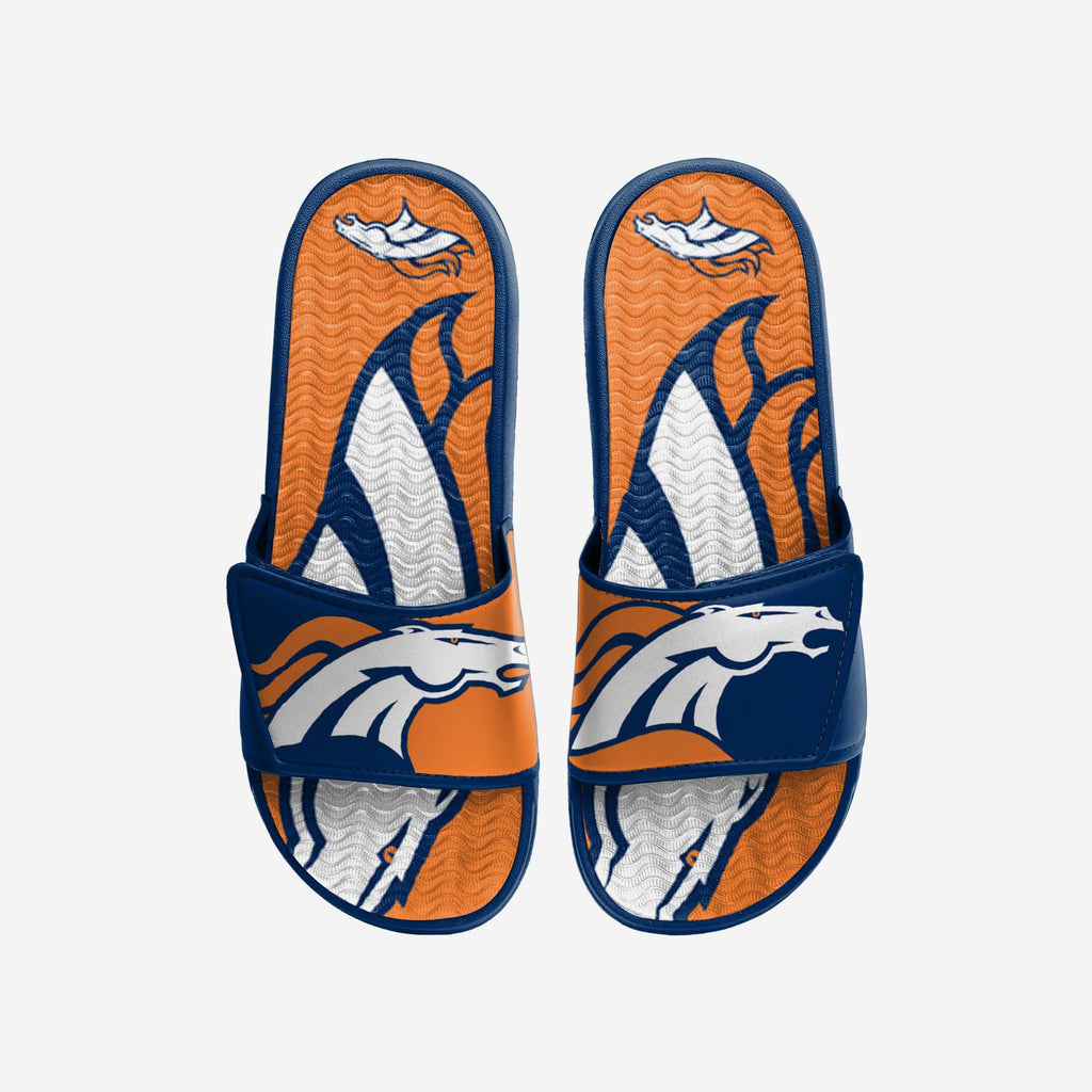 Denver Broncos Colorblock Big Logo Gel Slide FOCO S - FOCO.com