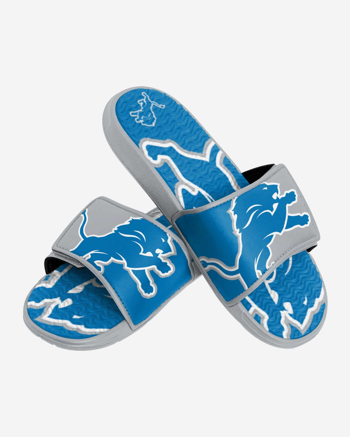 Detroit Lions Colorblock Big Logo Gel Slide FOCO - FOCO.com