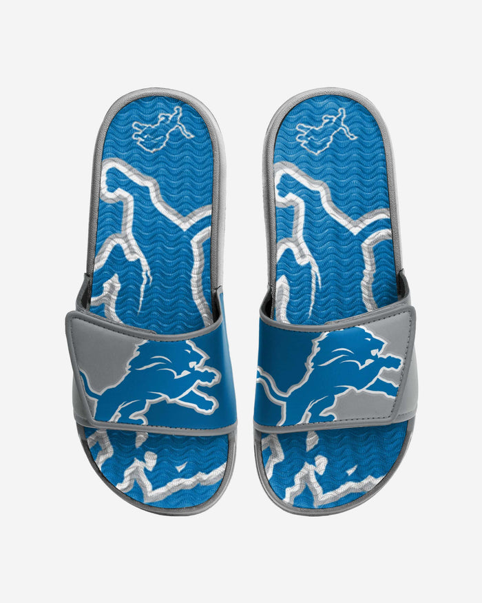 Detroit Lions Colorblock Big Logo Gel Slide FOCO S - FOCO.com