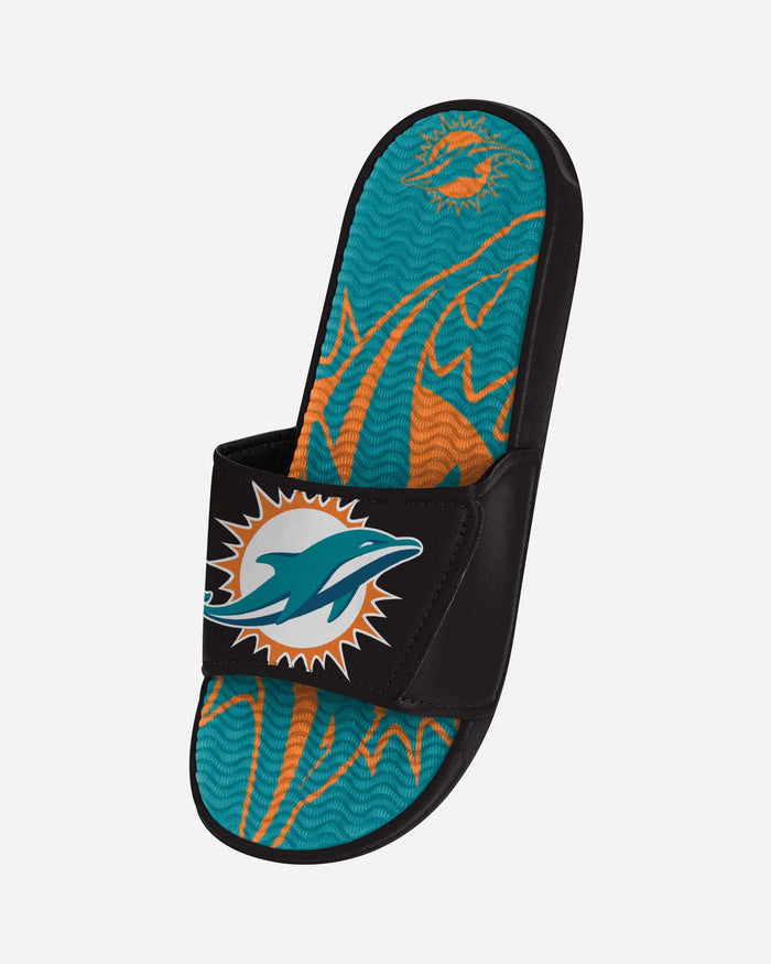 Miami Dolphins Colorblock Big Logo Gel Slide FOCO - FOCO.com