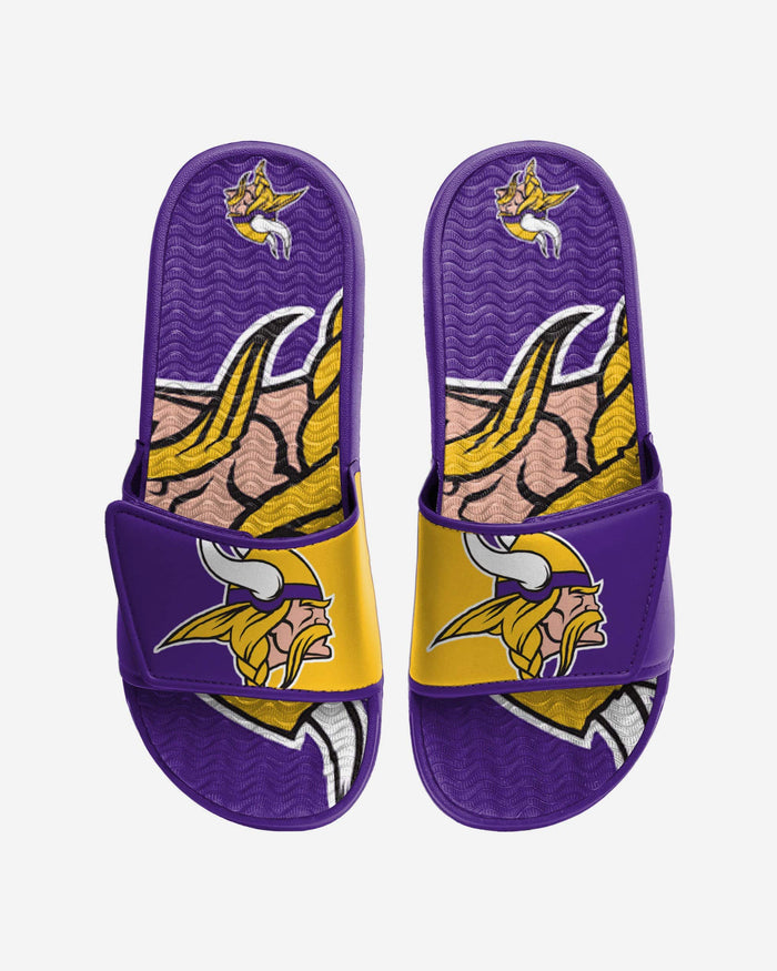 Minnesota Vikings Colorblock Big Logo Gel Slide FOCO S - FOCO.com