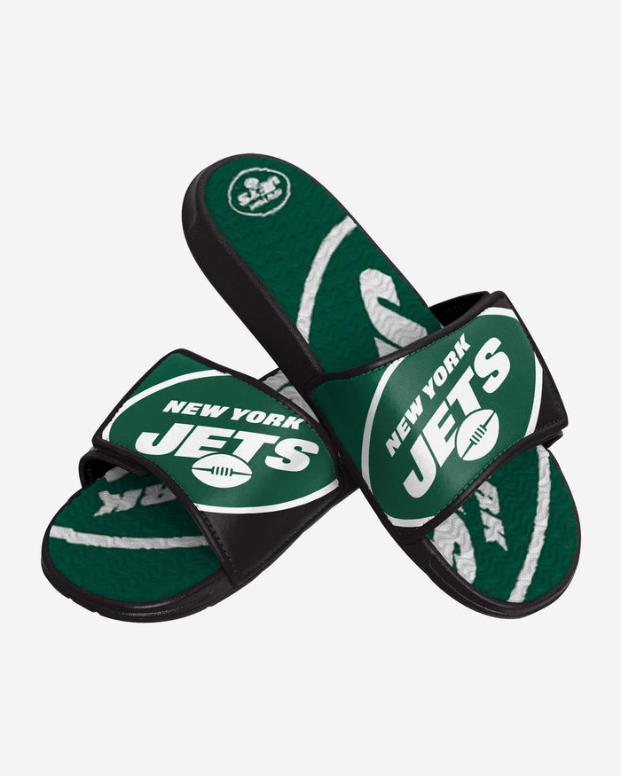 New York Jets Colorblock Big Logo Gel Slide FOCO - FOCO.com