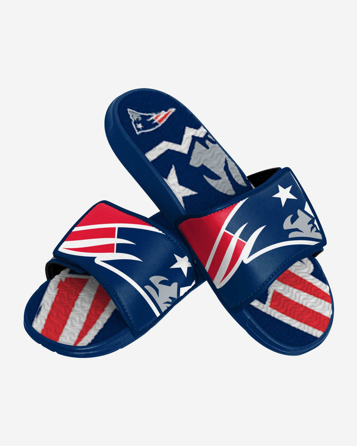 New England Patriots Colorblock Big Logo Gel Slide FOCO - FOCO.com