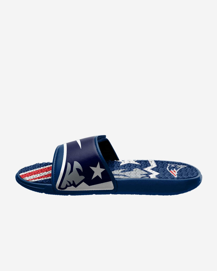 New England Patriots Colorblock Big Logo Gel Slide FOCO - FOCO.com