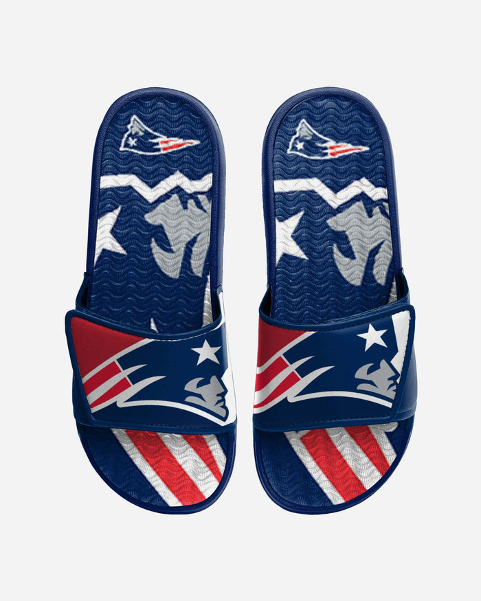 New England Patriots Colorblock Big Logo Gel Slide FOCO S - FOCO.com