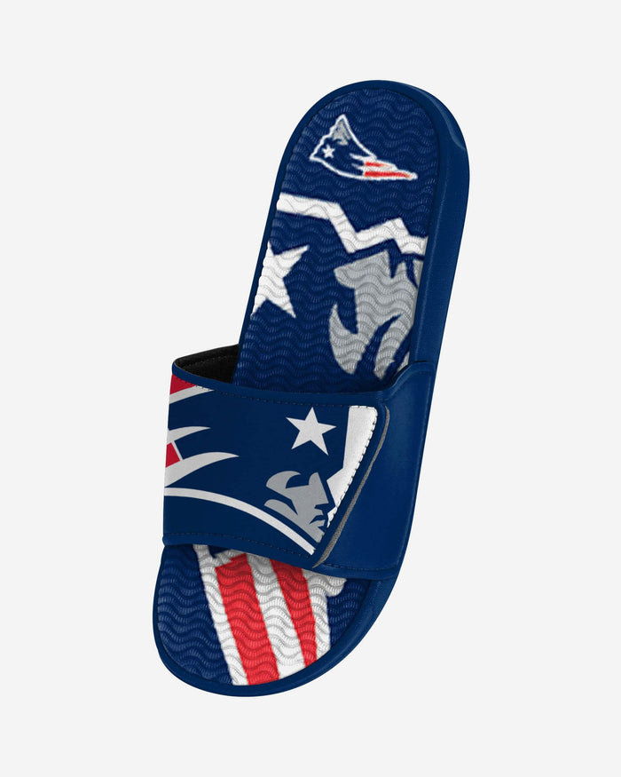 New England Patriots Colorblock Big Logo Gel Slide FOCO - FOCO.com