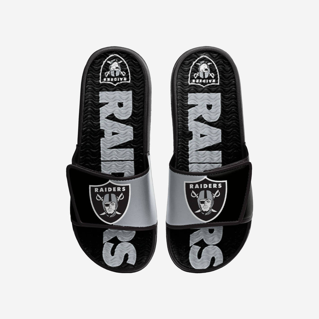 Las Vegas Raiders Colorblock Big Logo Gel Slide FOCO S - FOCO.com
