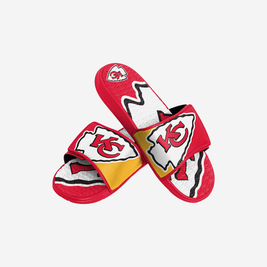 Kansas City Chiefs Youth Colorblock Big Logo Gel Slide FOCO