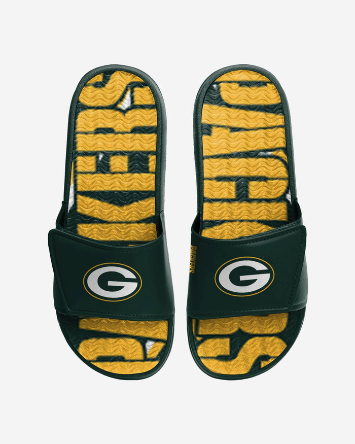 Green Bay Packers Bold Wordmark Gel Slide FOCO S - FOCO.com