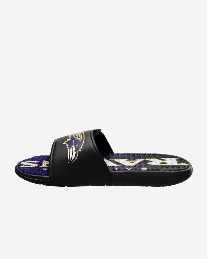 Baltimore Ravens Gradient Wordmark Gel Slide FOCO - FOCO.com
