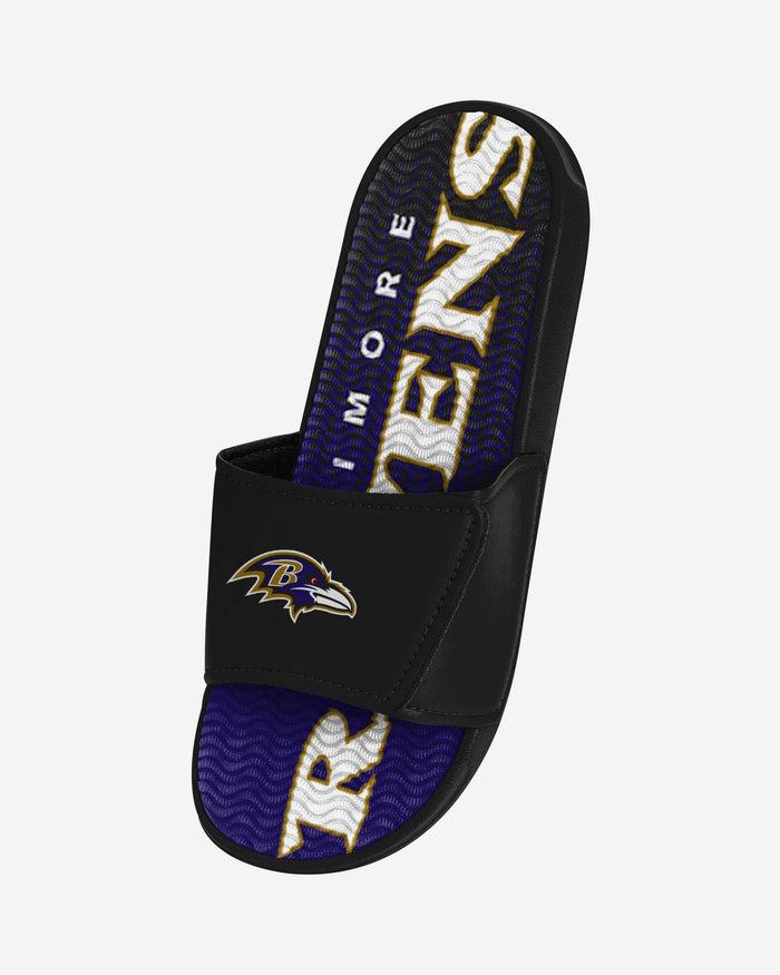 Baltimore Ravens Gradient Wordmark Gel Slide FOCO - FOCO.com