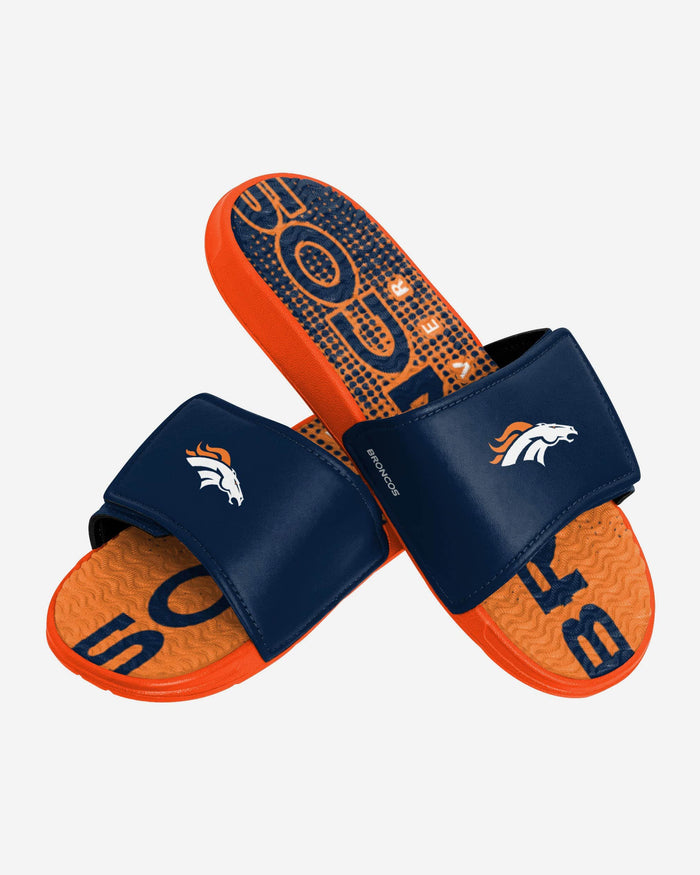 Denver Broncos Gradient Wordmark Gel Slide FOCO - FOCO.com