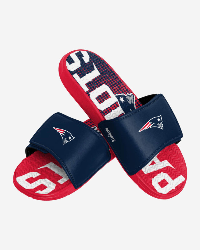 New England Patriots Gradient Wordmark Gel Slide FOCO - FOCO.com