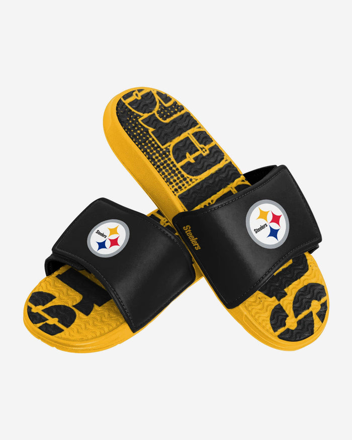Pittsburgh Steelers Gradient Wordmark Gel Slide FOCO - FOCO.com