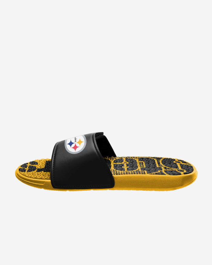 Pittsburgh Steelers Gradient Wordmark Gel Slide FOCO - FOCO.com