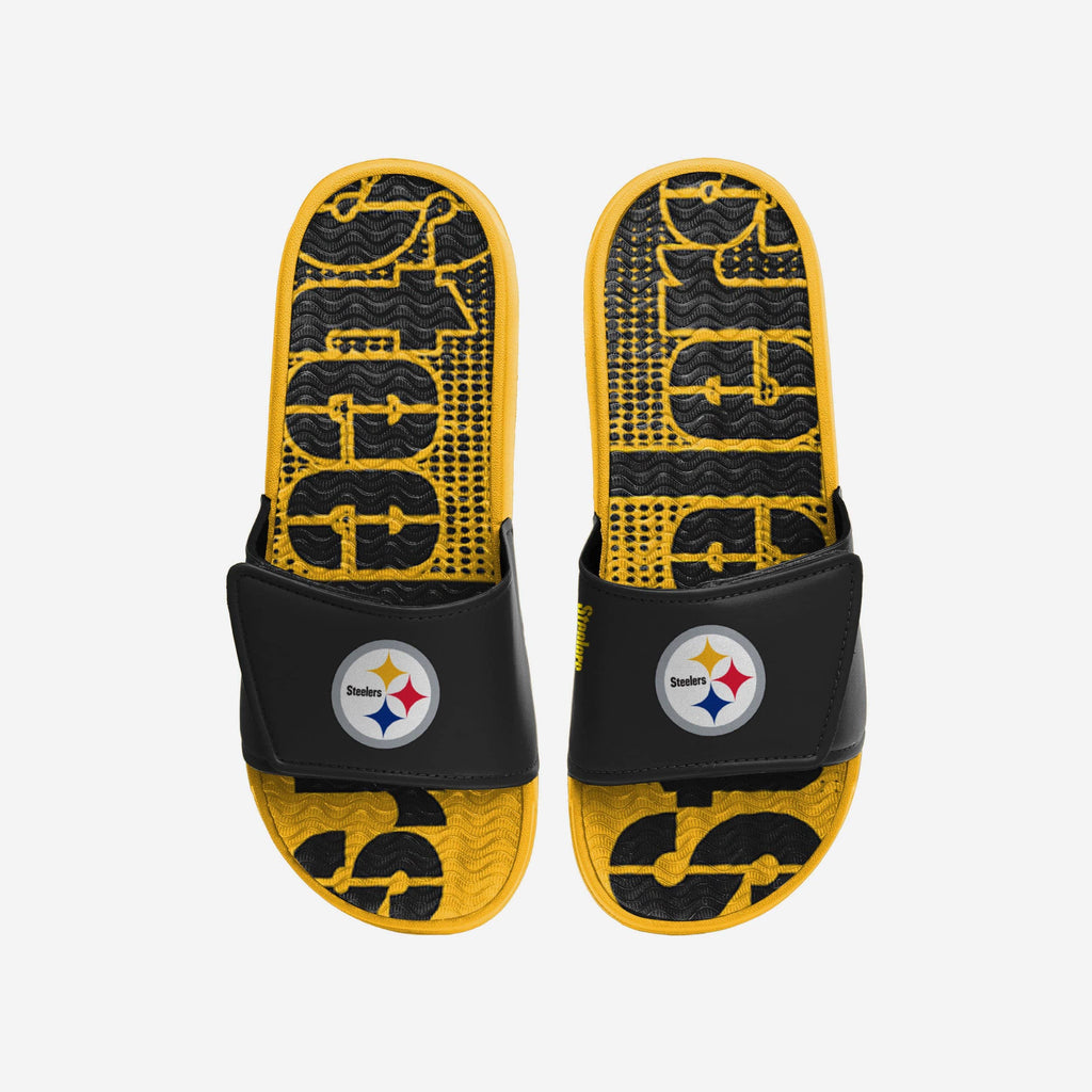 Pittsburgh Steelers Gradient Wordmark Gel Slide FOCO S - FOCO.com