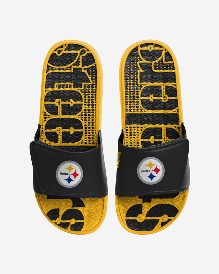 Pittsburgh Steelers Gradient Wordmark Gel Slide FOCO S - FOCO.com