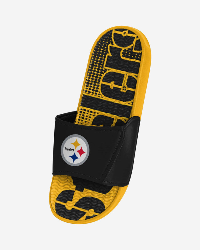 Pittsburgh Steelers Gradient Wordmark Gel Slide FOCO - FOCO.com