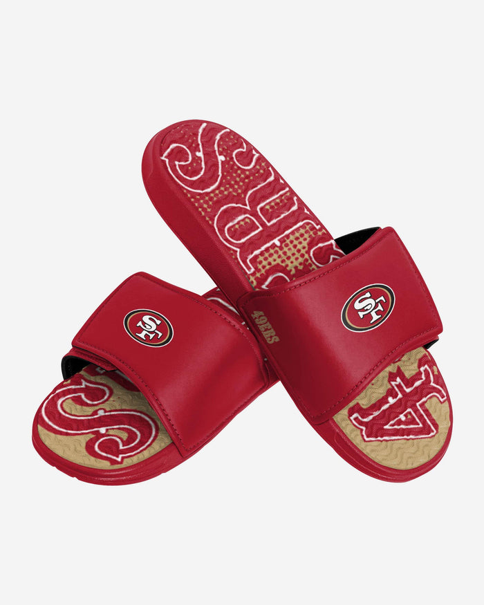 San Francisco 49ers Gradient Wordmark Gel Slide FOCO - FOCO.com