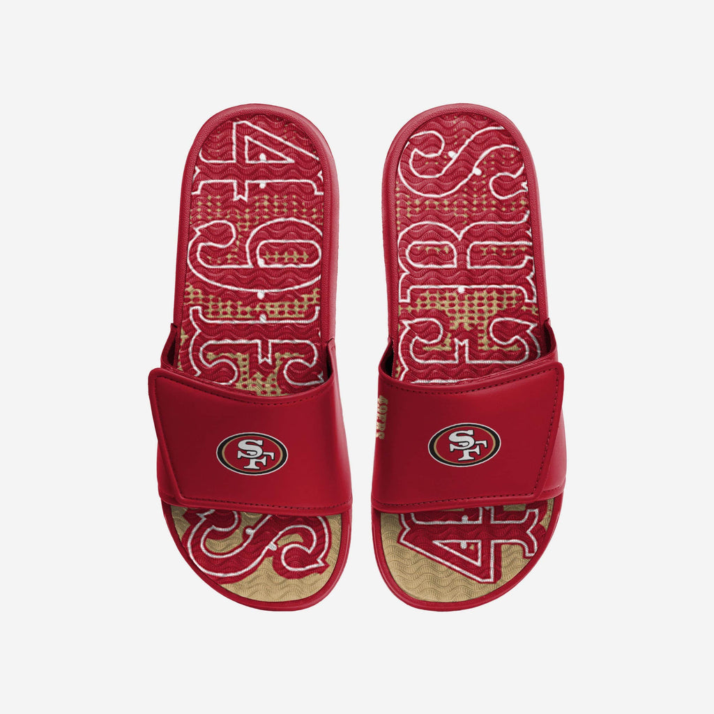 San Francisco 49ers Gradient Wordmark Gel Slide FOCO S - FOCO.com