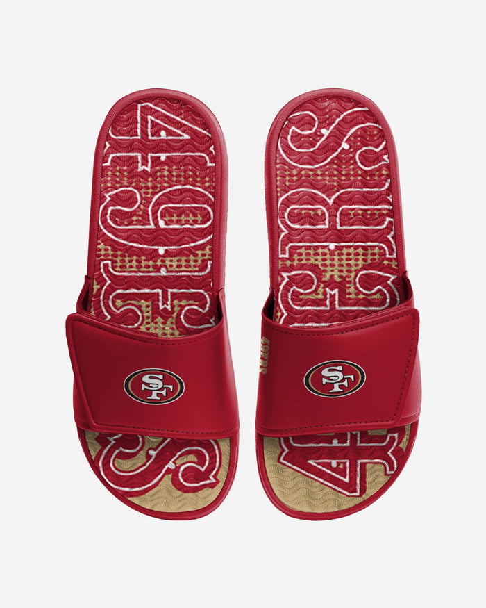 San Francisco 49ers Gradient Wordmark Gel Slide FOCO S - FOCO.com