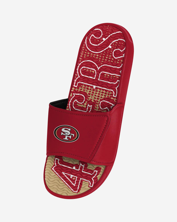 San Francisco 49ers Gradient Wordmark Gel Slide FOCO - FOCO.com