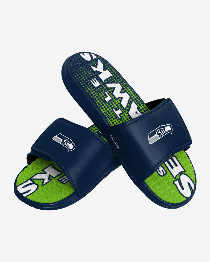 Seattle Seahawks Gradient Wordmark Gel Slide FOCO - FOCO.com