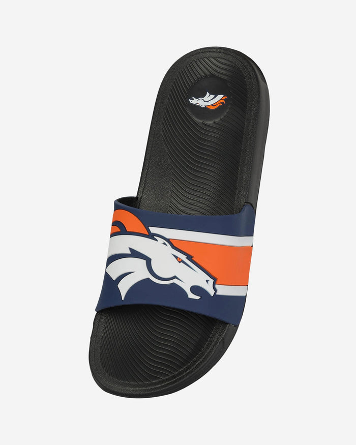 Denver Broncos Striped Big Logo Raised Slide FOCO - FOCO.com