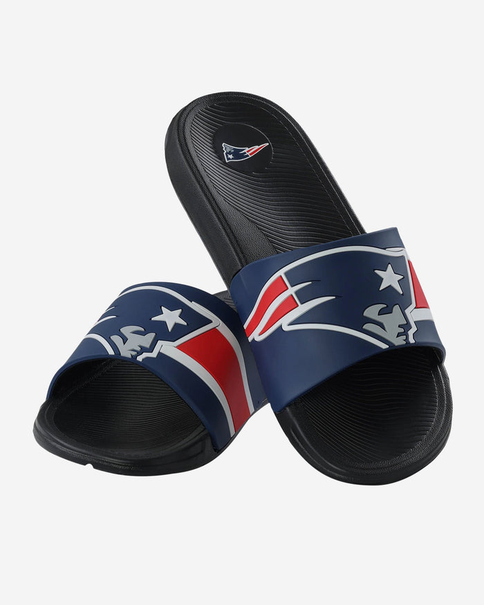 New England Patriots Striped Big Logo Raised Slide FOCO - FOCO.com