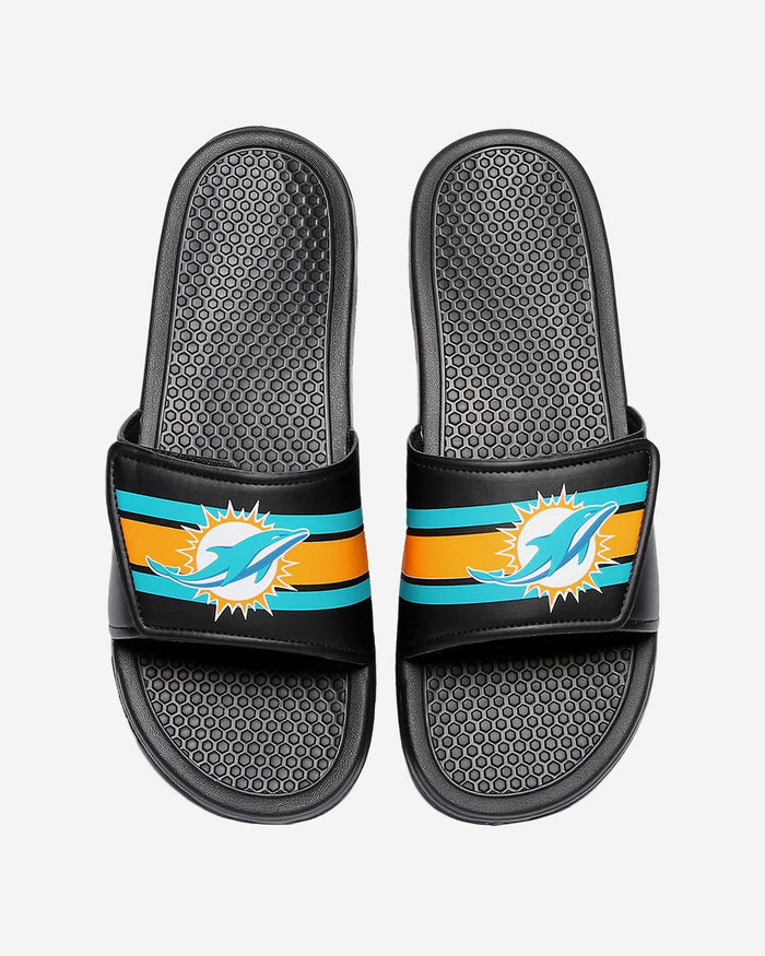 Miami Dolphins Stripe Legacy Sport Slide FOCO S - FOCO.com